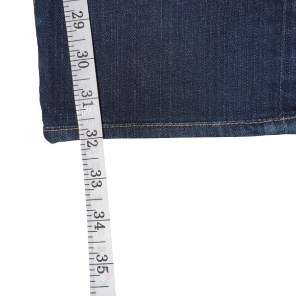 J BRAND Women's Sz 32X32 Dk Blue Denim Jeans Straight Leg Low Rise Whiskering - Picture 11 of 14